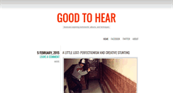 Desktop Screenshot of goodtohearblog.com